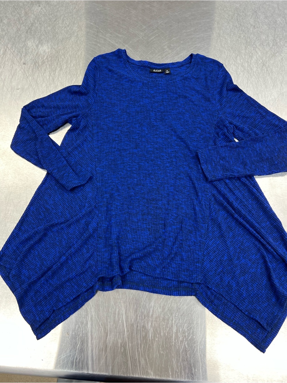 a.n.a Women's Electric Blue Stretchy Long Sleeve Tunic Top Women’s XL